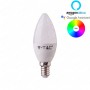 V-TAC SMART VT-5114 LAMPADINA LED WI-FI E14 4,5W CANDELA RGB+W 4IN1 DIMMERABILE - SKU 2754