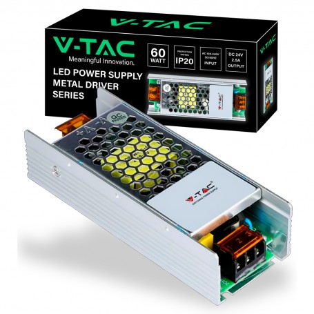 VT-24061 V-TAC Alimentatore in Metallo 60W 24V 2,5A con 1 Uscita IP20