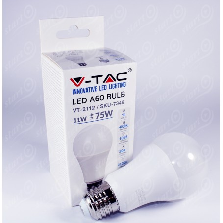 V-TAC VT-2112 LAMPADINA LED E27 11W BULB A60 - SKU 7350 / 7349 / 7351